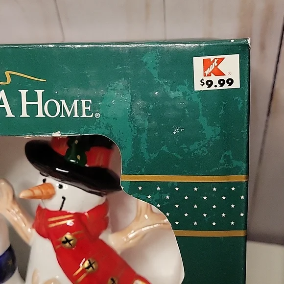 Lot of 2 Vintage Kmart Trim A Home Dolomite Figurine/ Wall Decoration Snowman - Picture 10 of 14